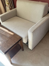 Old. Broken, stained furniture