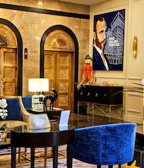 Lobby with original elevators.