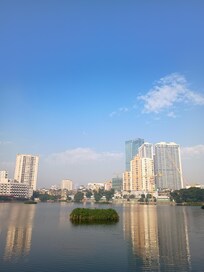 朝食の際にテラスから見える風景