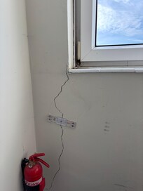 Interior of building has a neglected feel and showing signs of subsidence,.