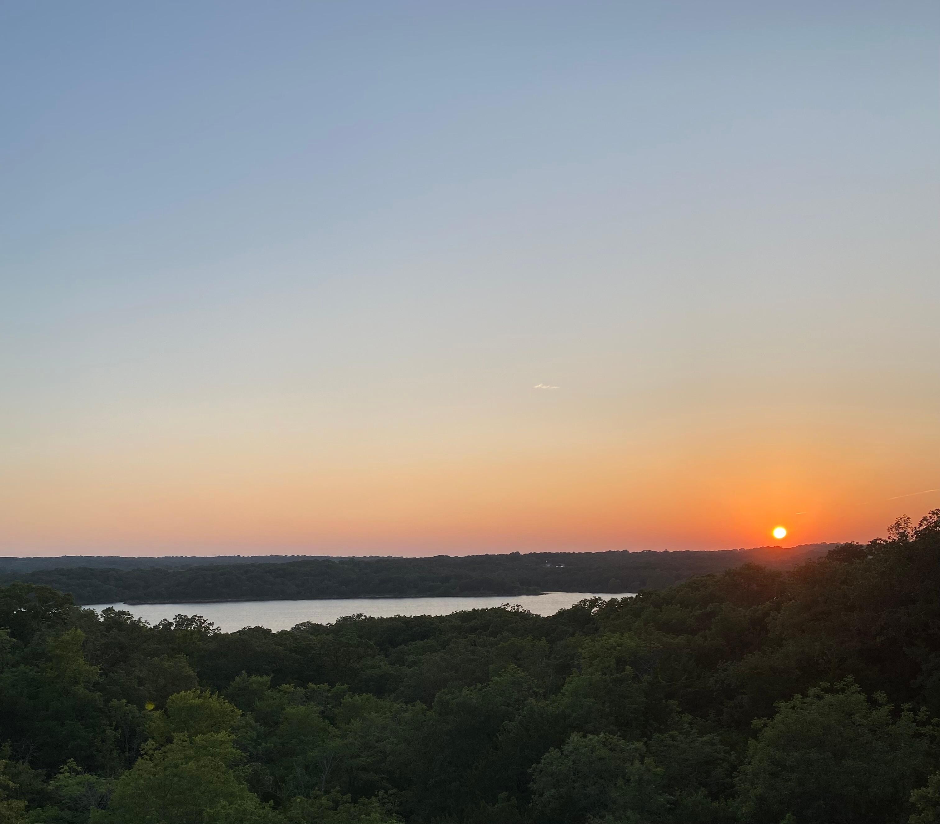View at sunset from the upstairs porch