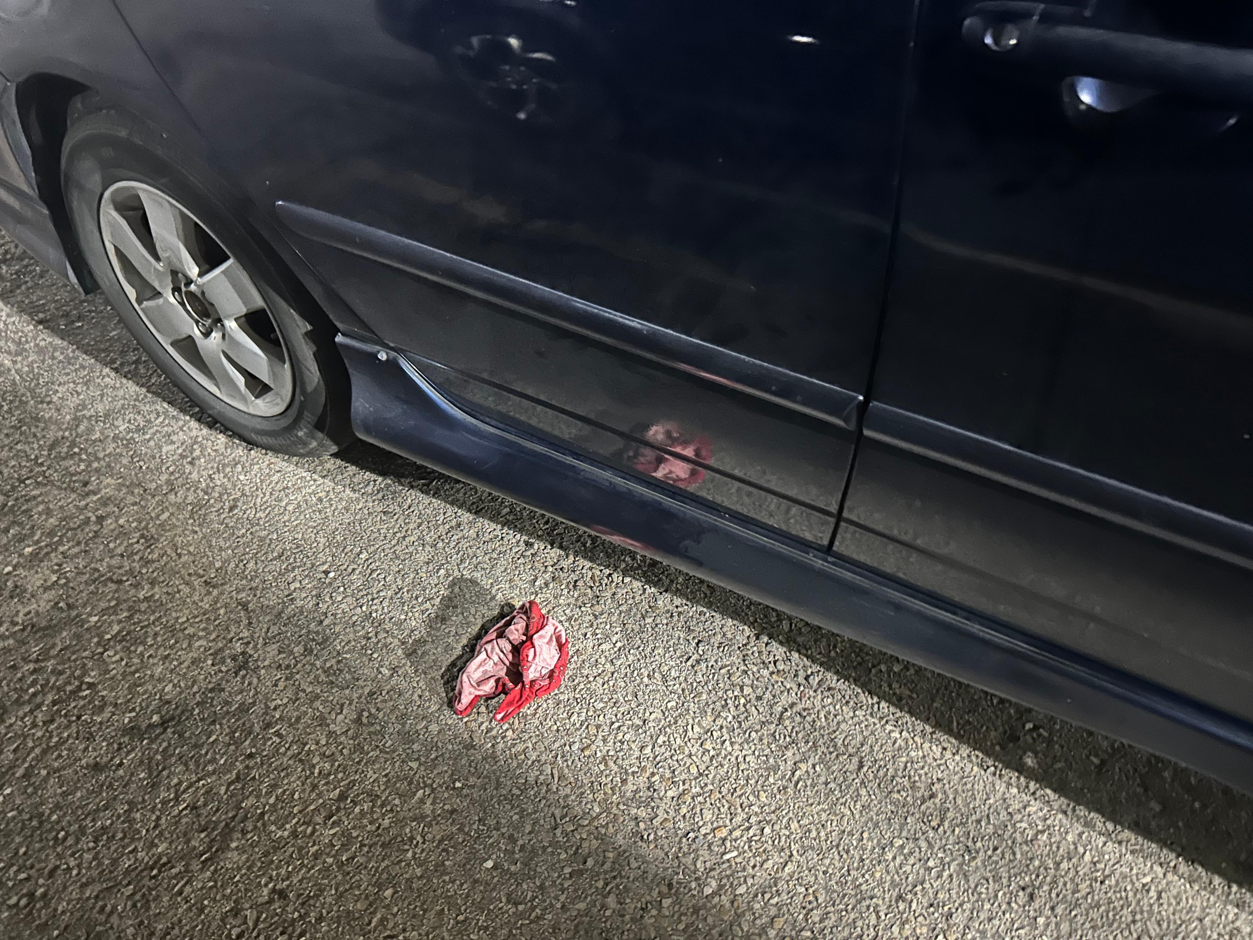 Underwear in parking lot