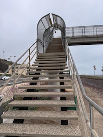 One of two sets of stairs to navigate just to access the beach area.