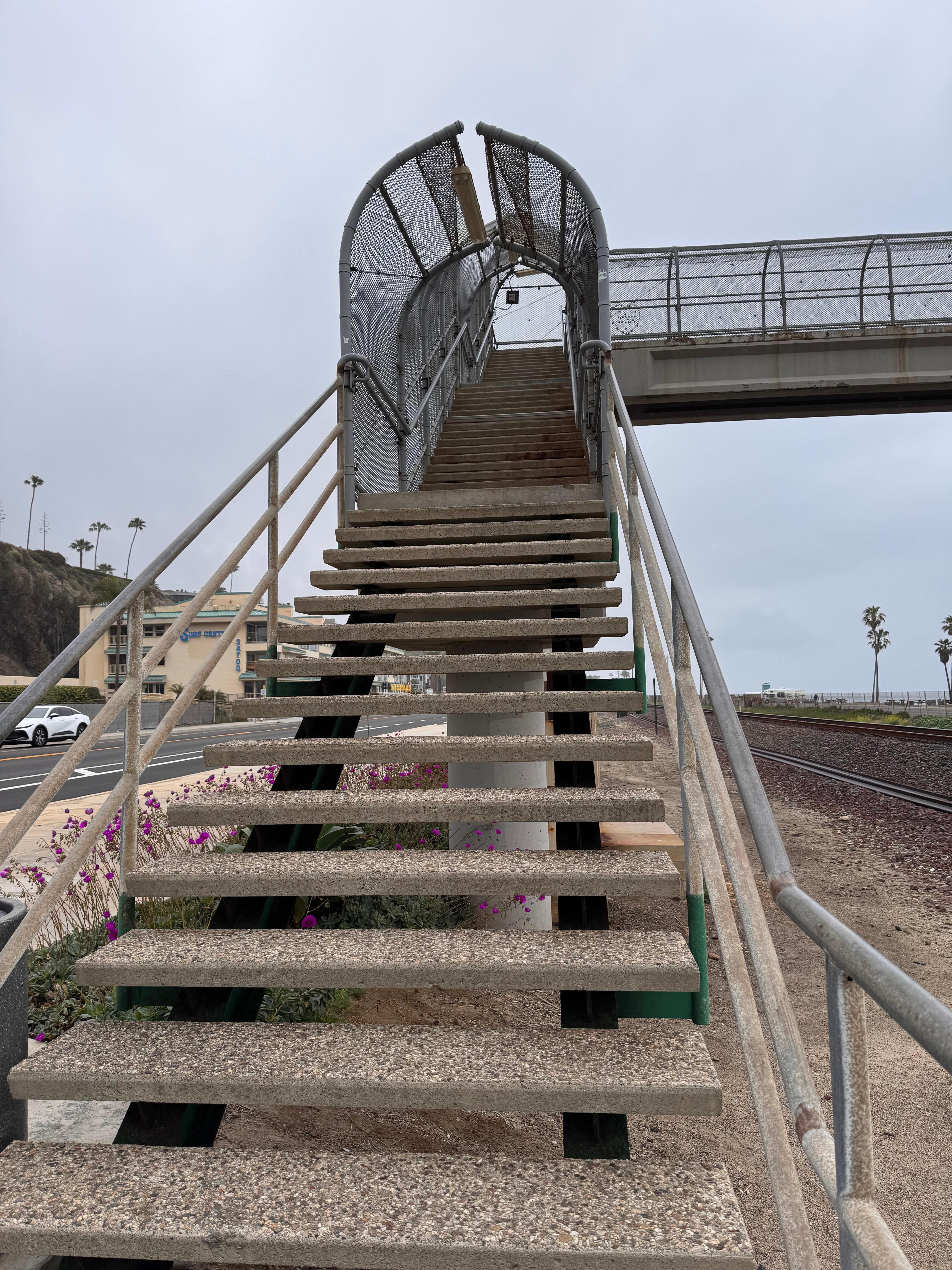 One of two sets of stairs to navigate just to access the beach area. 