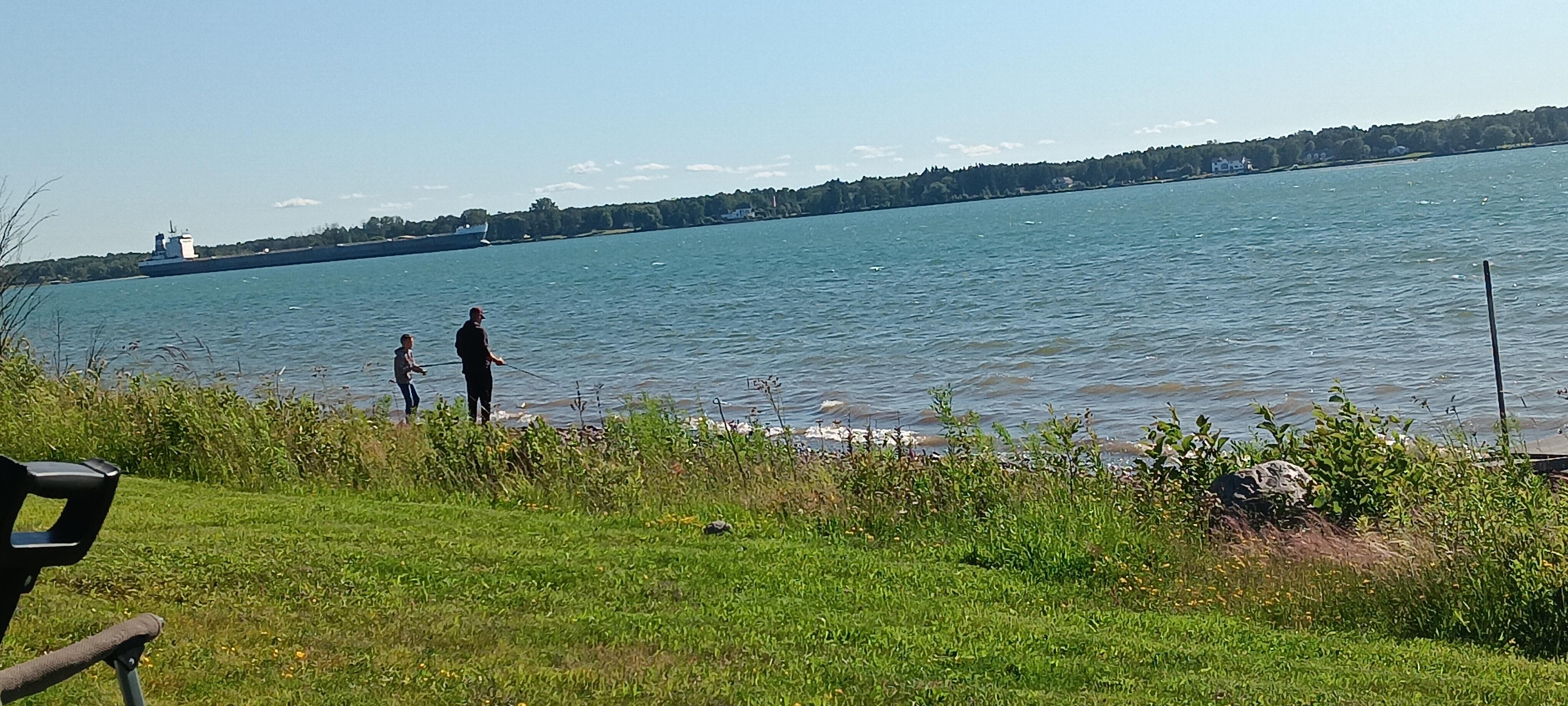 The shoreline outside the house