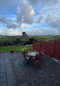 This is just a little glimpse of how lovely it was outside on the back patio. The location was amazing. We could walk to everything in the town.