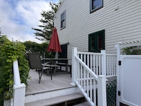 Drinking coffee on the deck was relaxing.