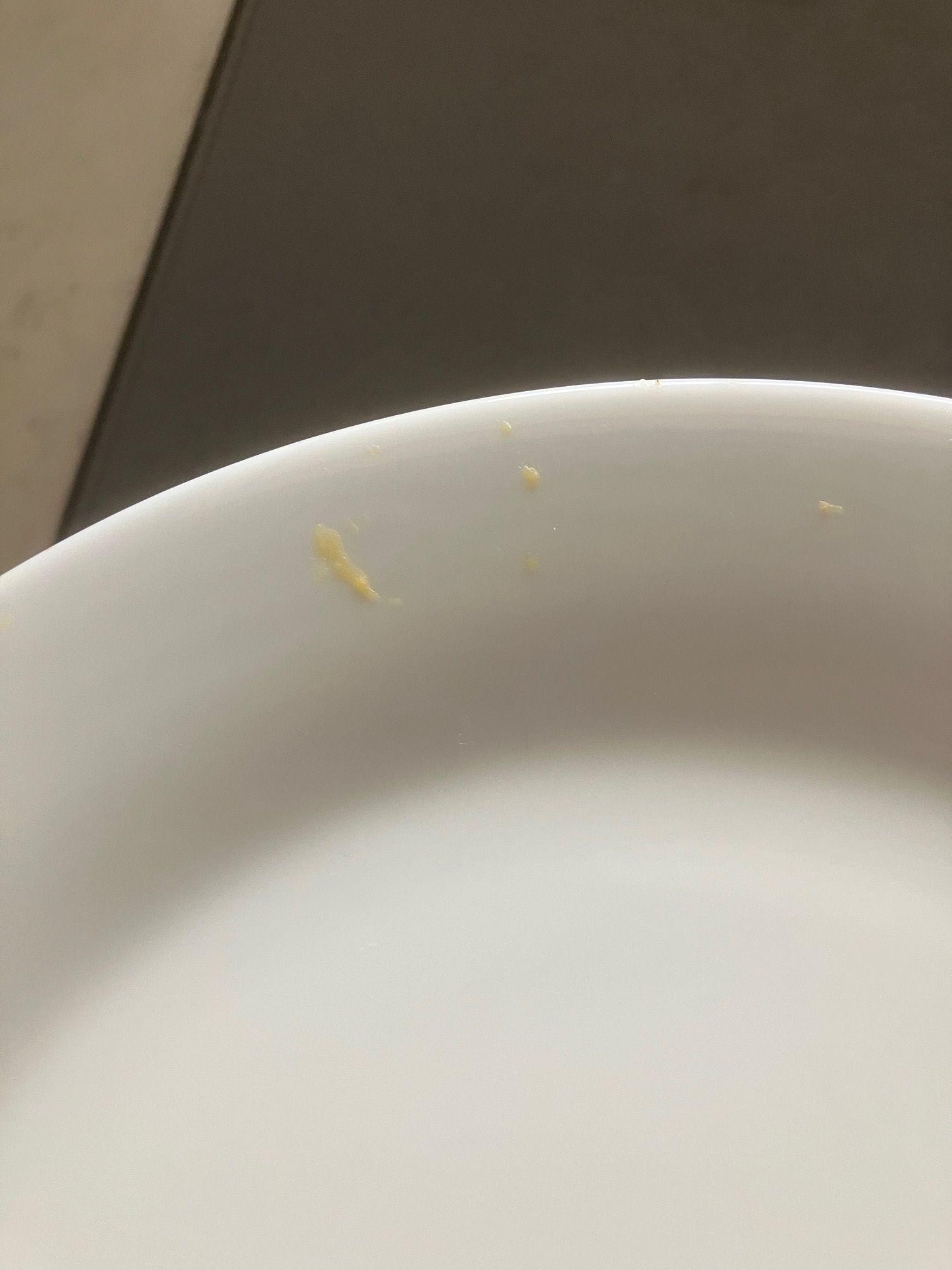 Egg on plates in cupboard