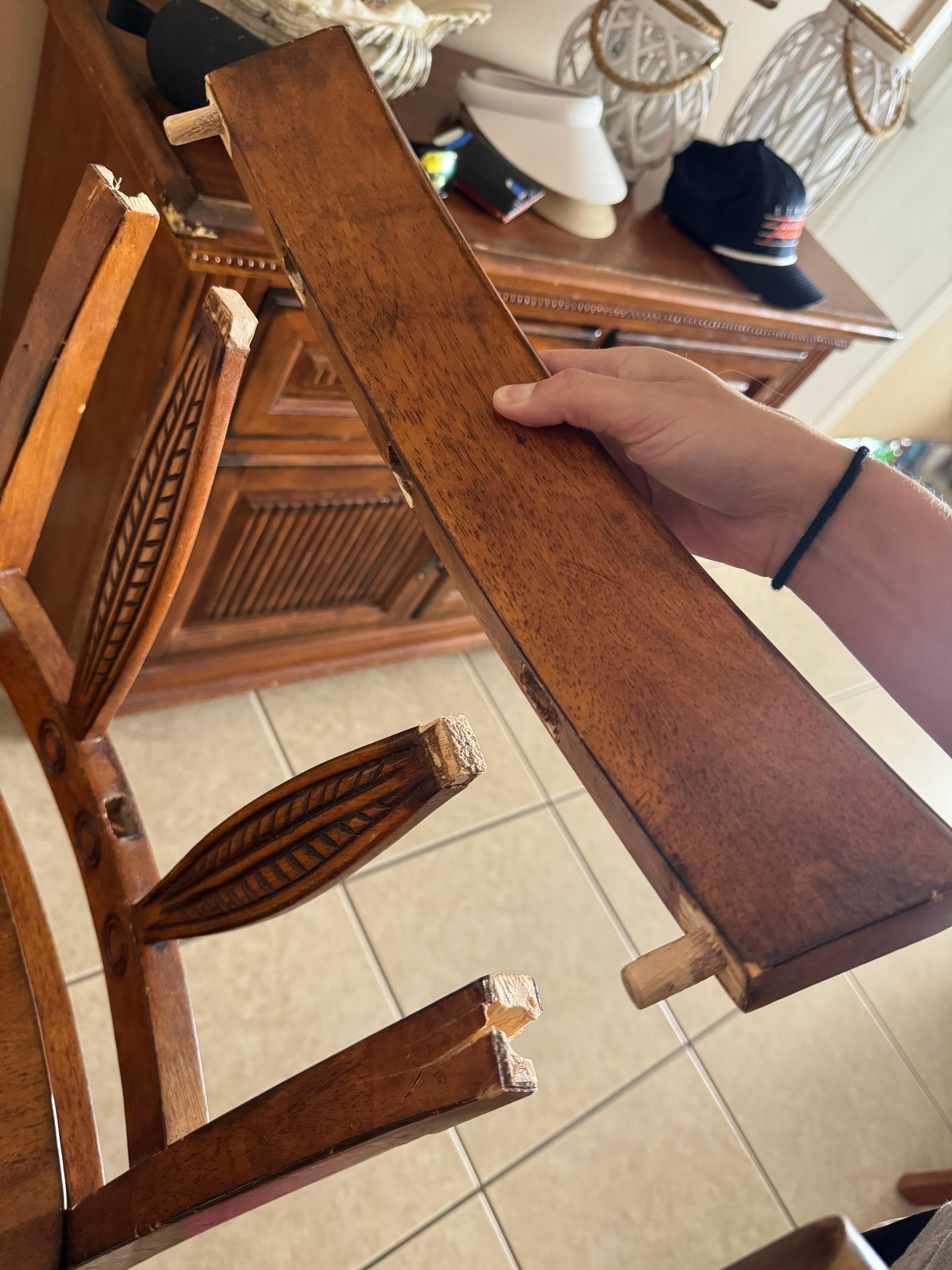 Broken chair at the bar