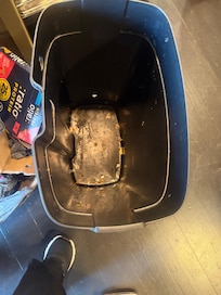 Trash can in kitchen