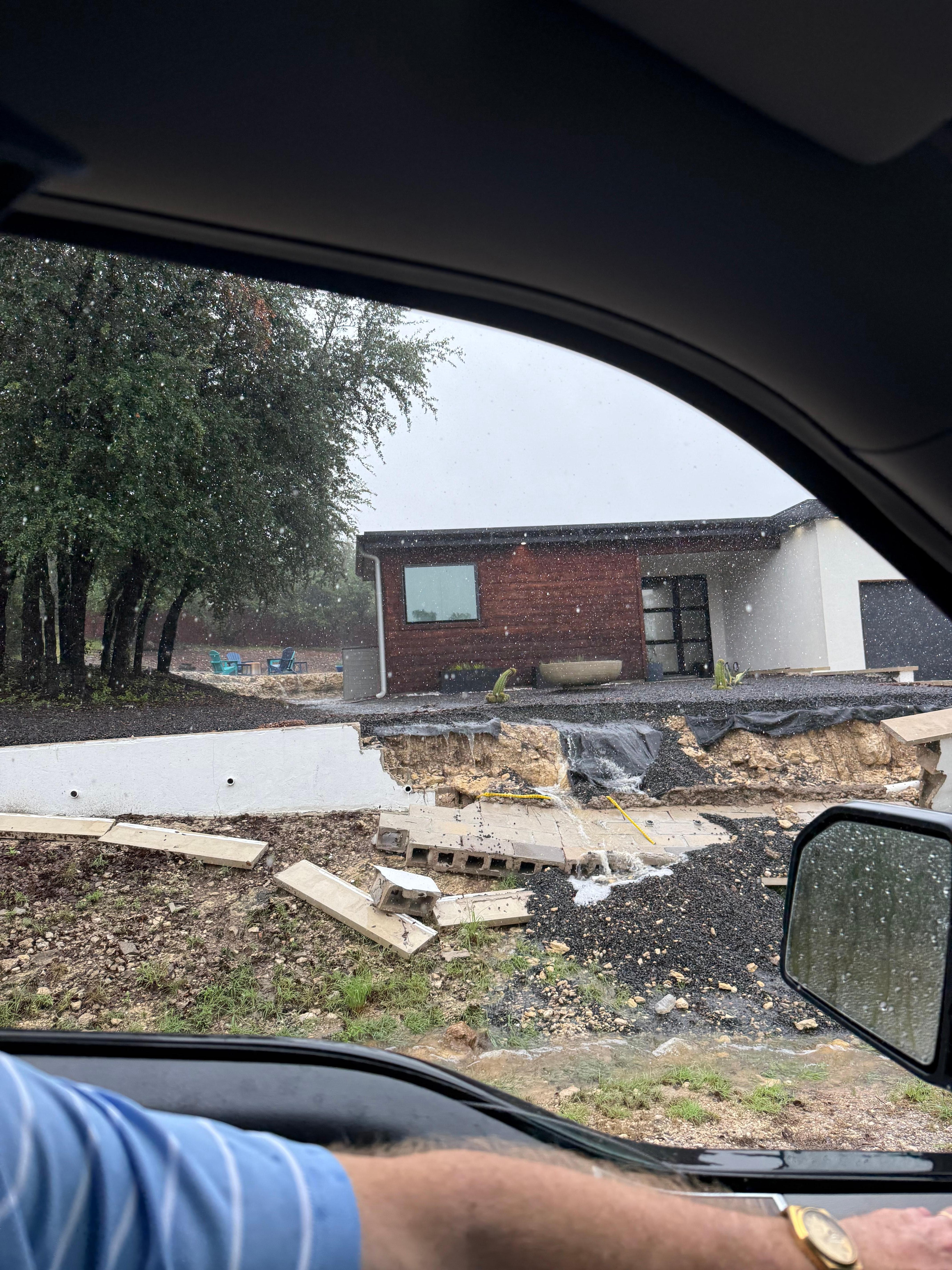 House across the street after three days of heavy rain 