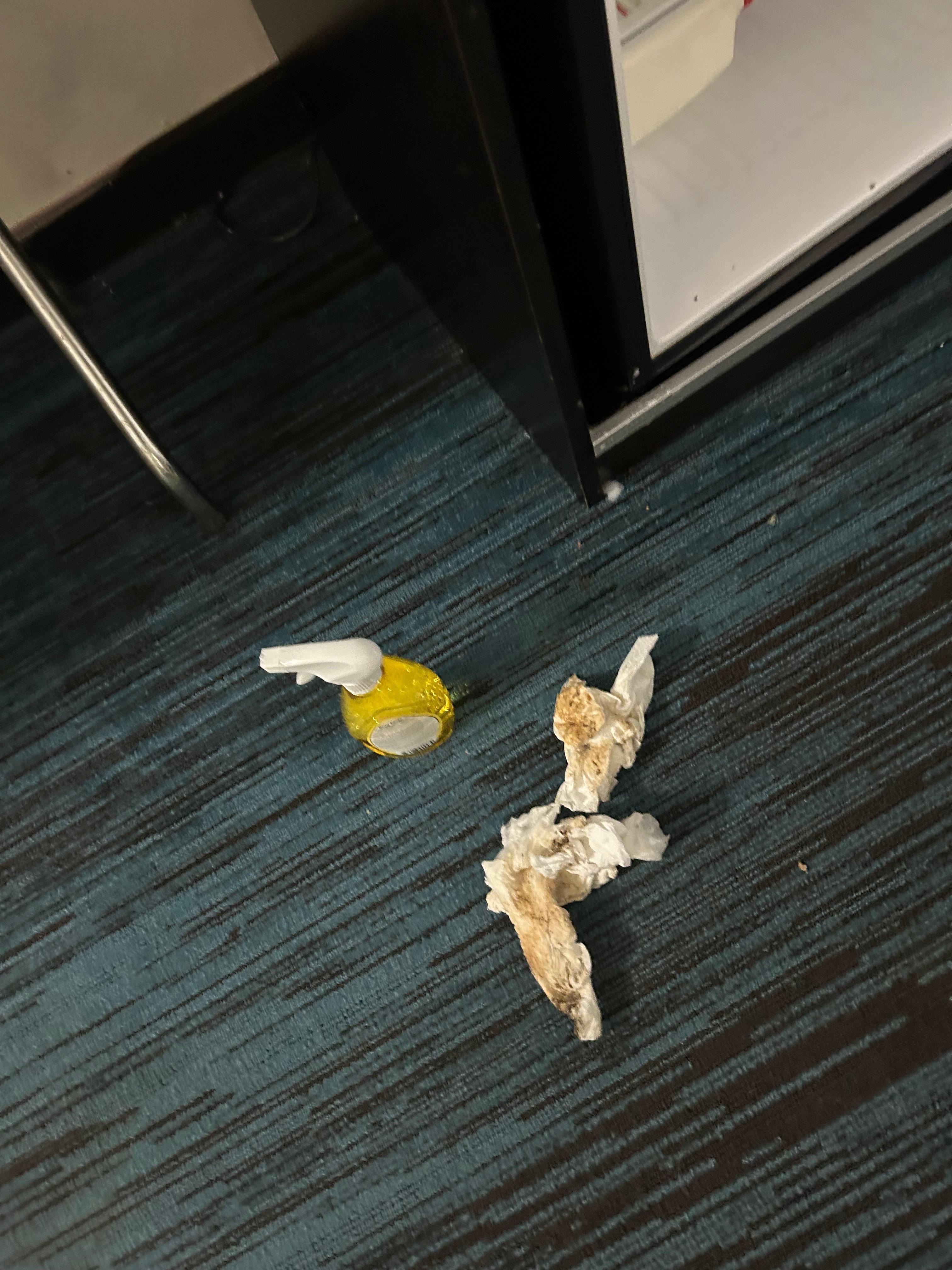 What we cleaned out of the fridge in the first room