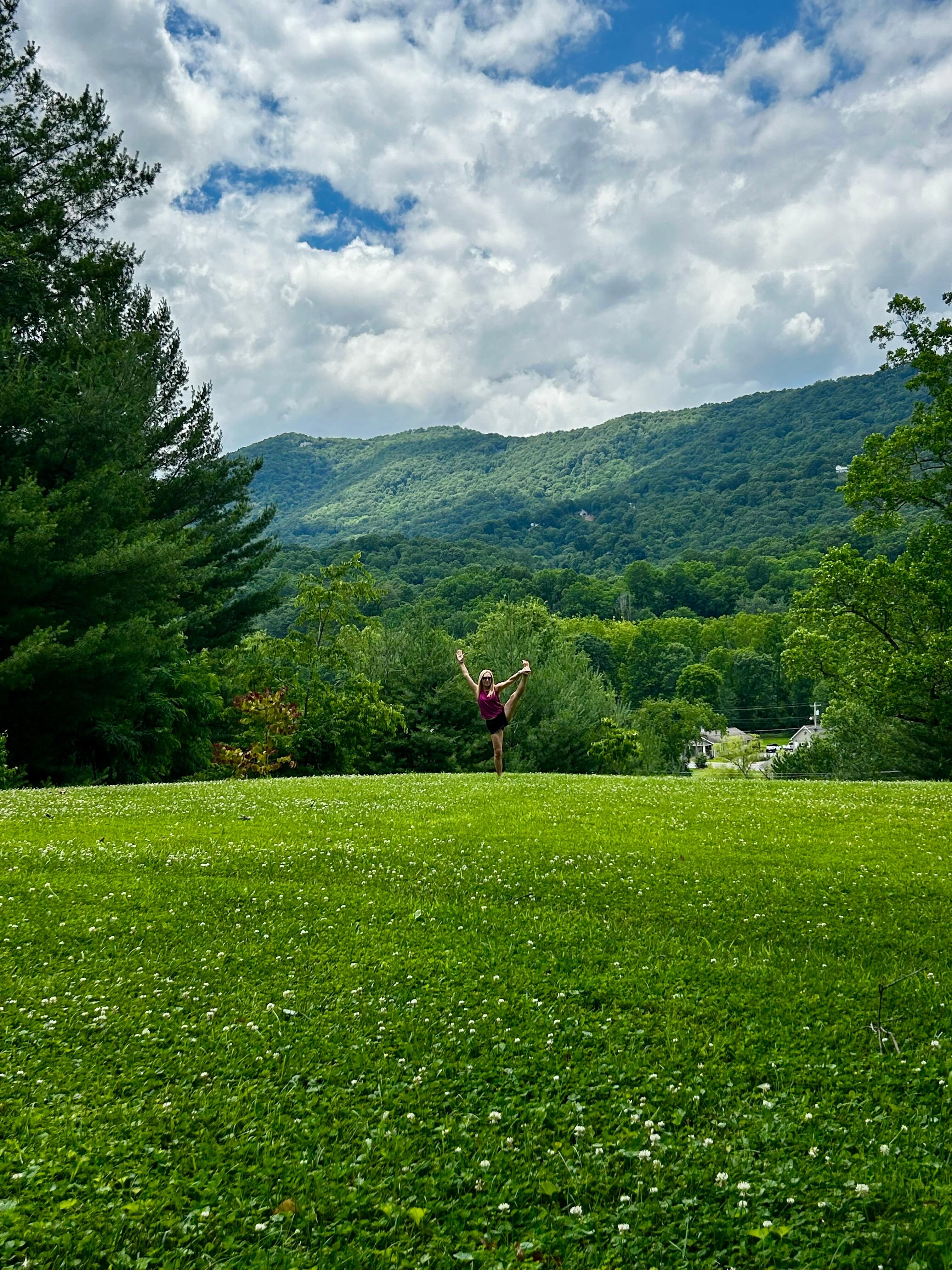 Yoga on the lawn. Most amazing view. So much wildlife too! 