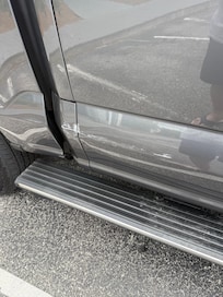 Large long deep scratch and dented