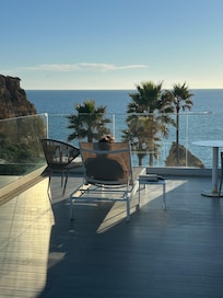 View from our huge sea view balcony