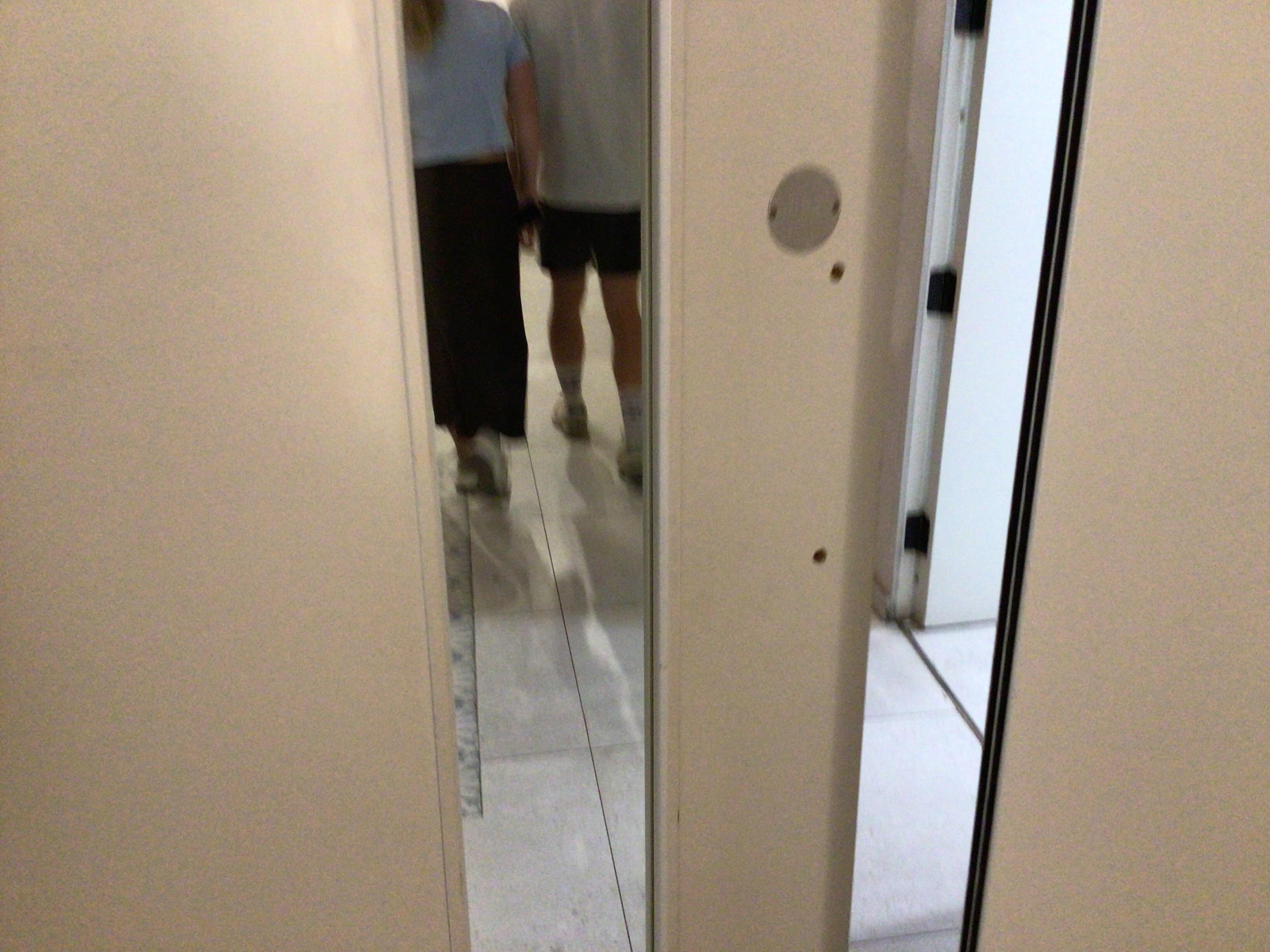 Missing door handle.