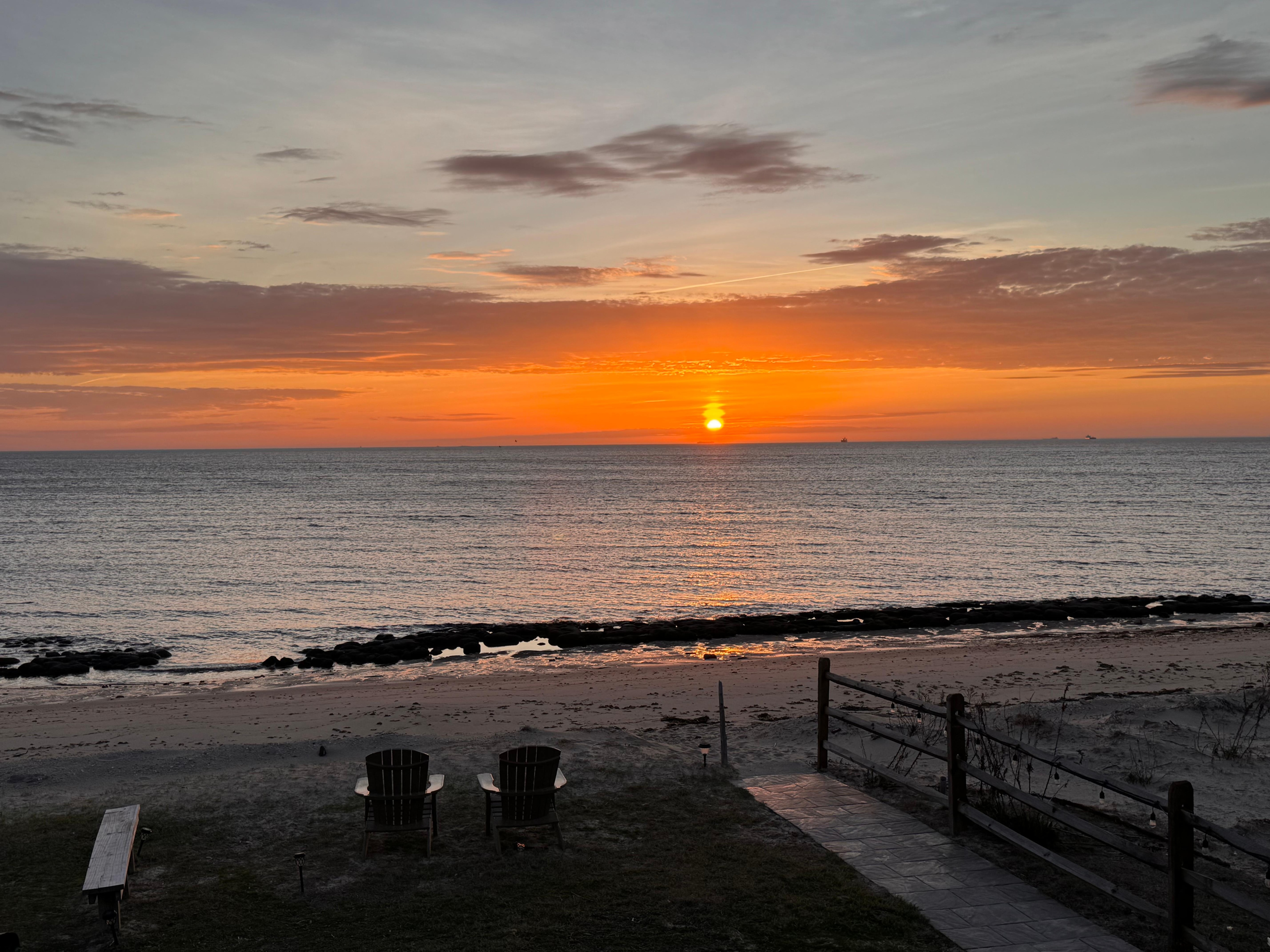 Sunrise from the deck. 