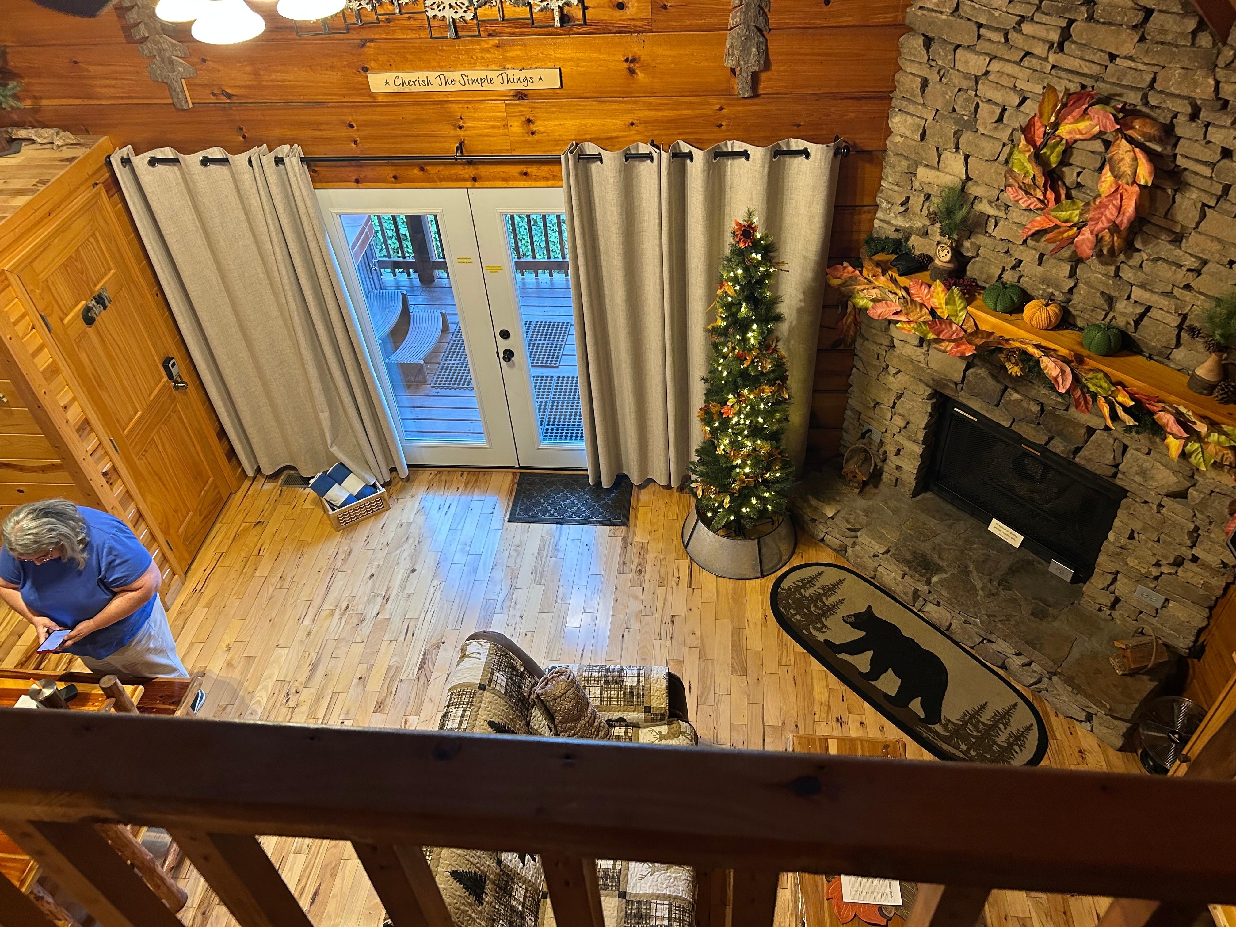 Looking down from the loft bedroom 