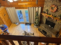 Looking down from the loft bedroom