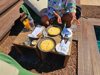 Breakfast by the infinity pool