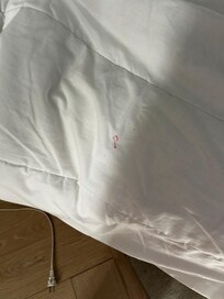 Dirty blanket in closet