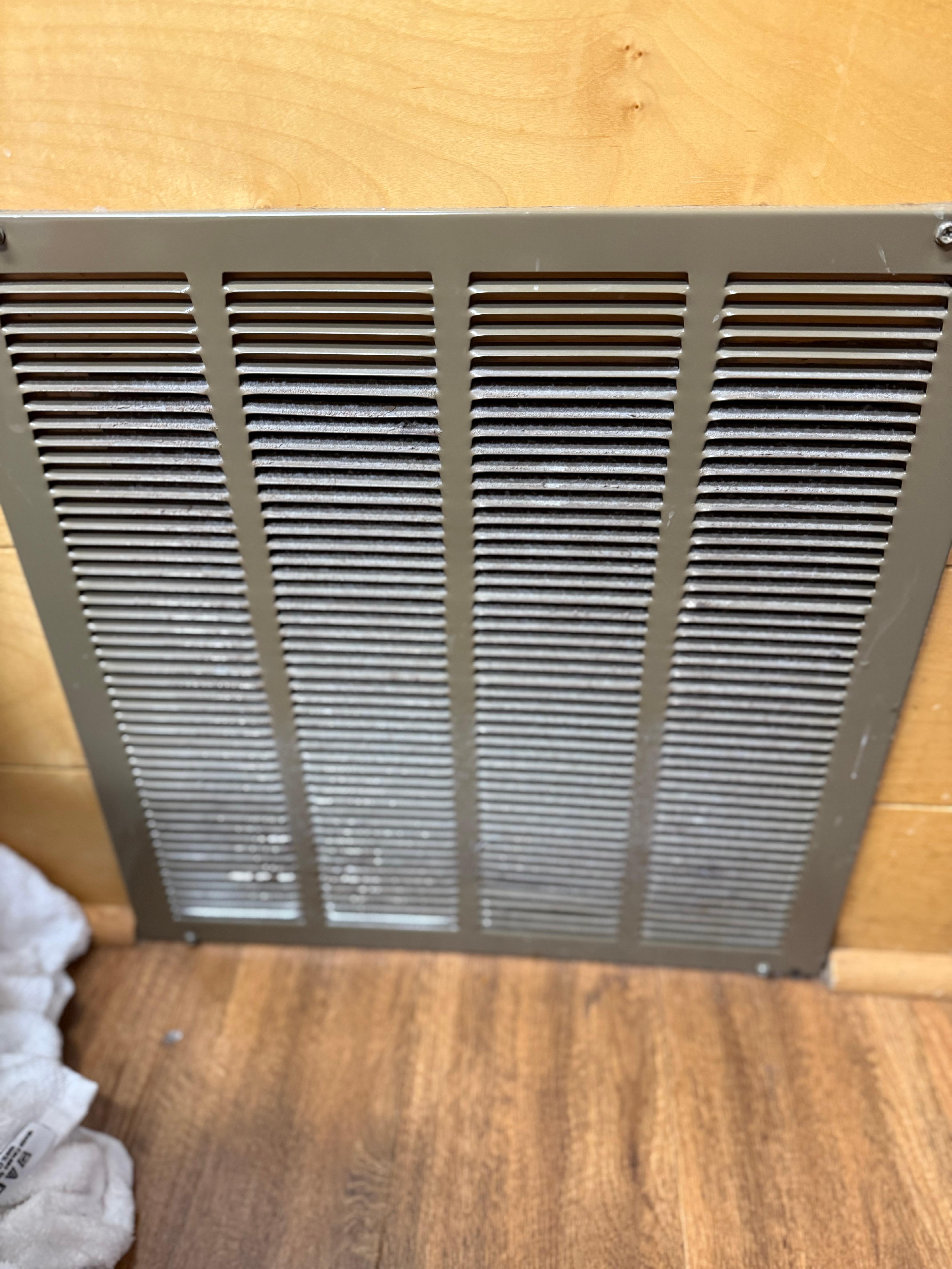 Layers of dust on vent.