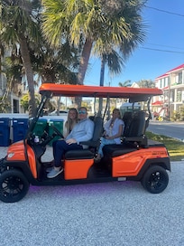 Plenty of room to park and charge our golf cart!