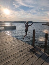 Town dock jumping.