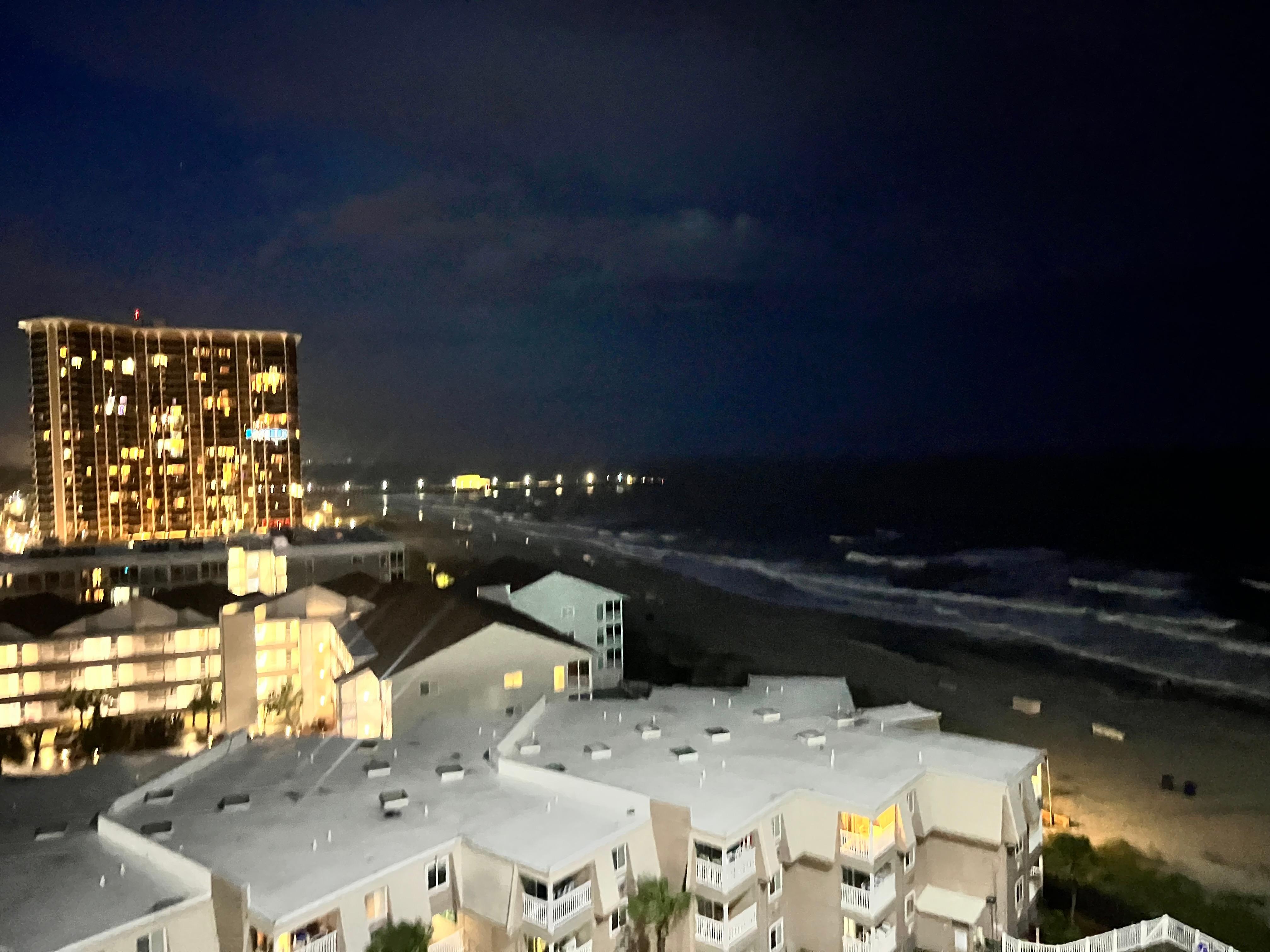 View from one of our rooms at night.