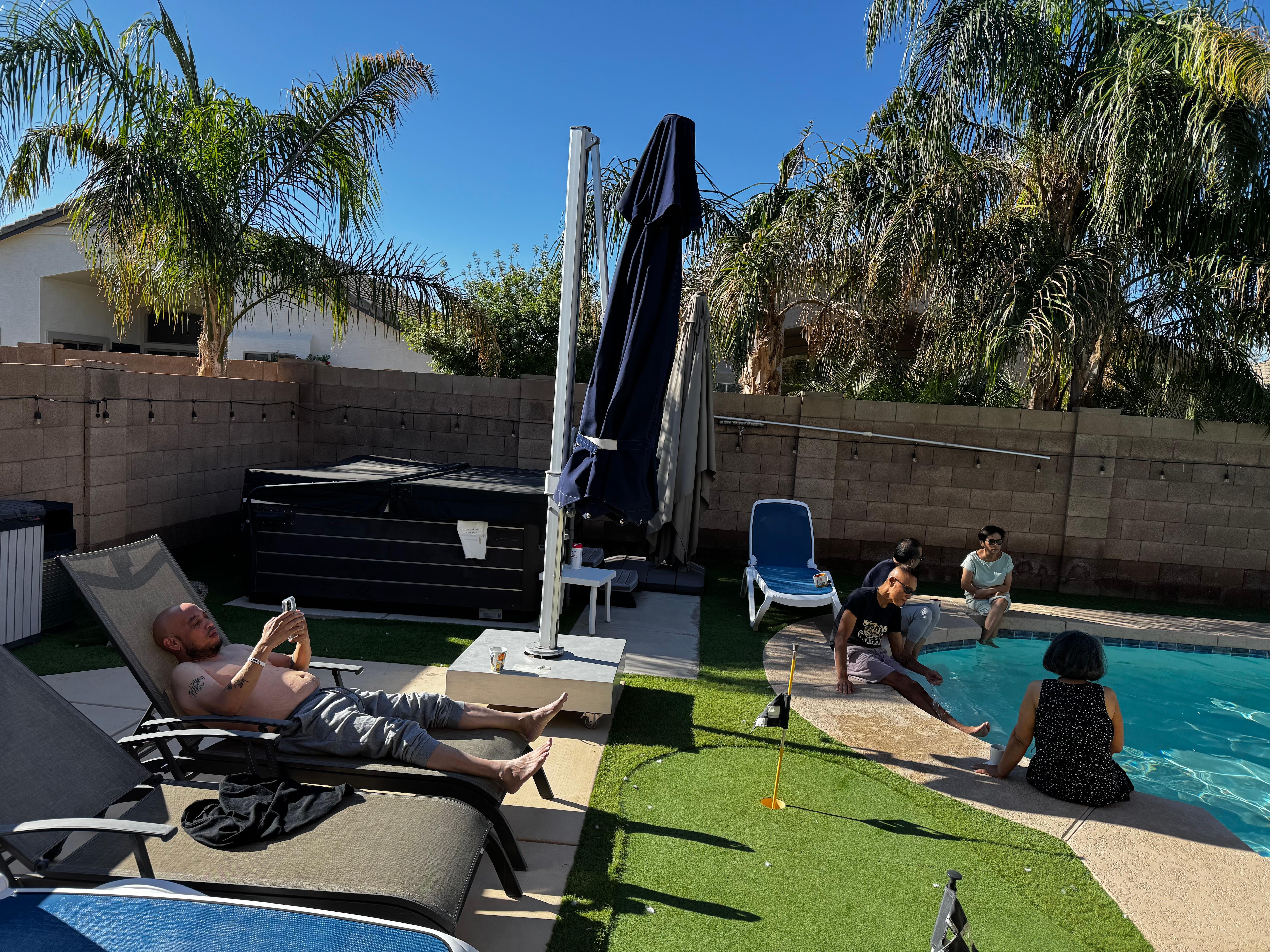 Relaxing in the morning.