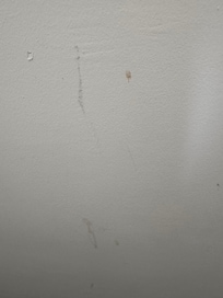 Blood marks on the wall in my room.
