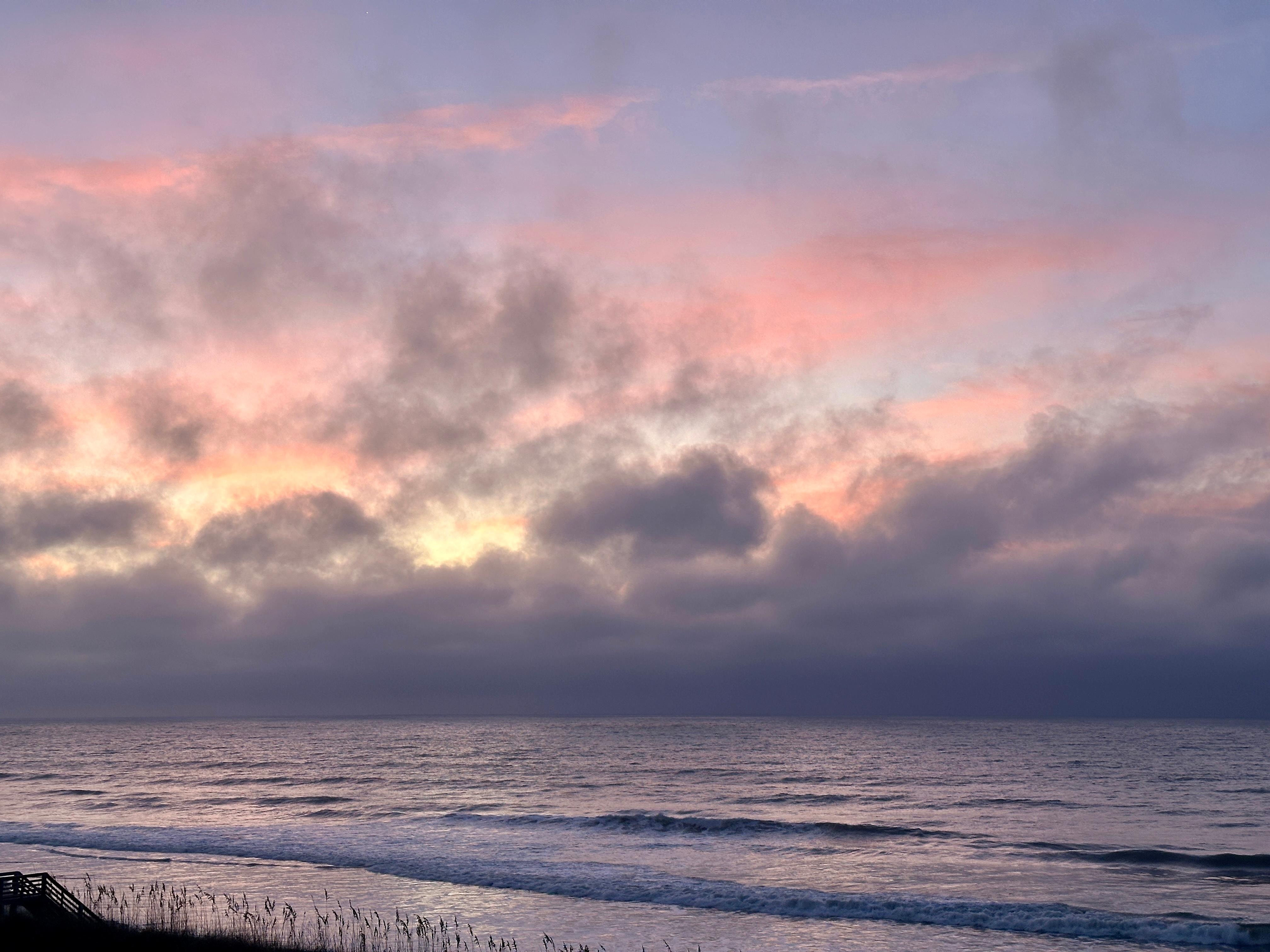 Beautiful sunrise view from balcony
