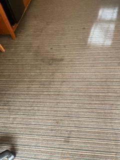 NASTY STICKY FLOOR. Hasn't been cleaned in years. Asked the cleaning lady to clean and she just sprayed a substance on it and left.  Didn't try to clean it!:(