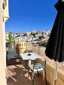 Breakfast balcony with ocean view.