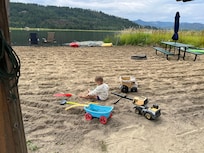 Kids toys provided and clean sand