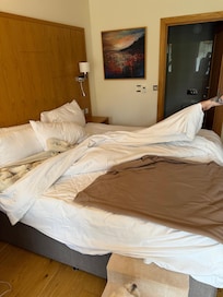 This was our “remade” bed