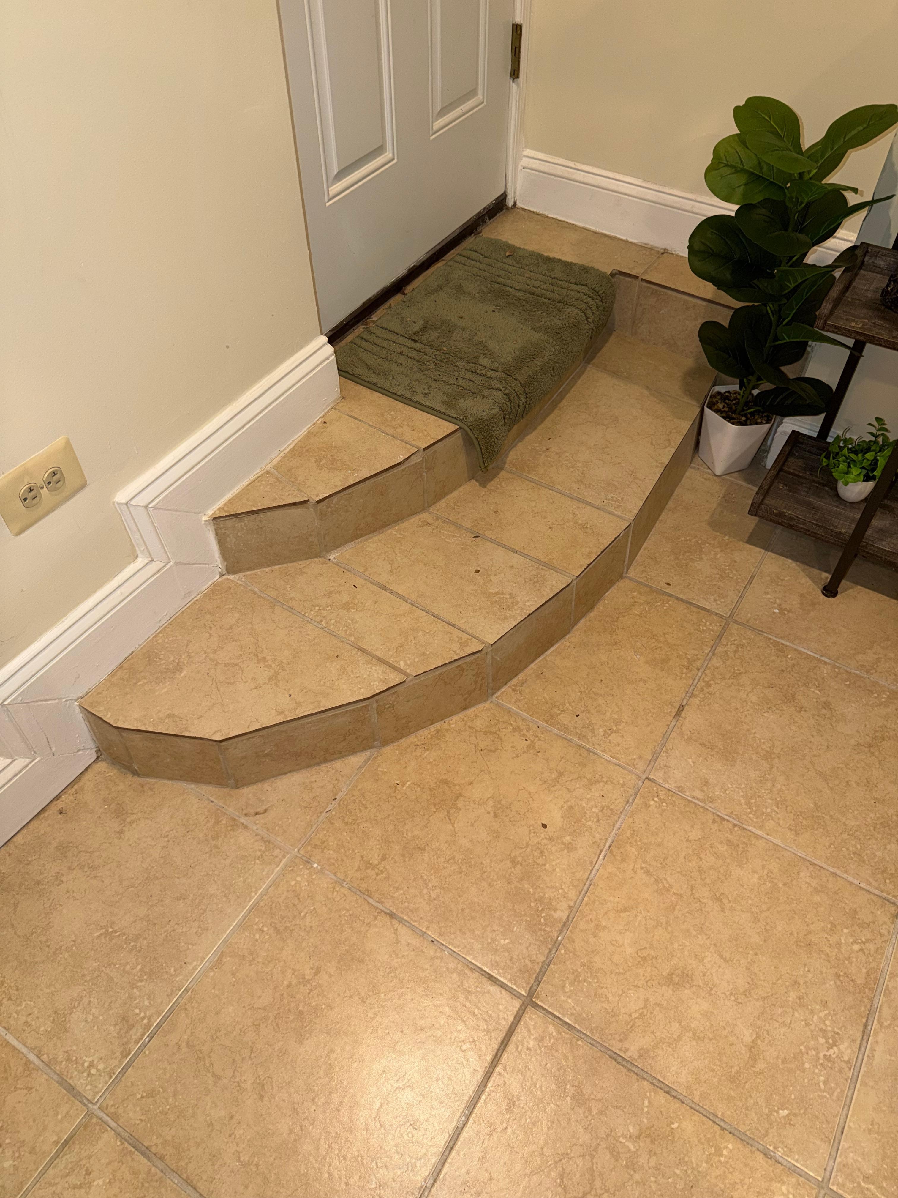 Dirt and leaves all over the back steps