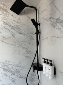 Bathroom showers.