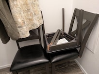 There were some existing damages - the most was the floor in the master bedroom...it has a hole underneath the carpet.