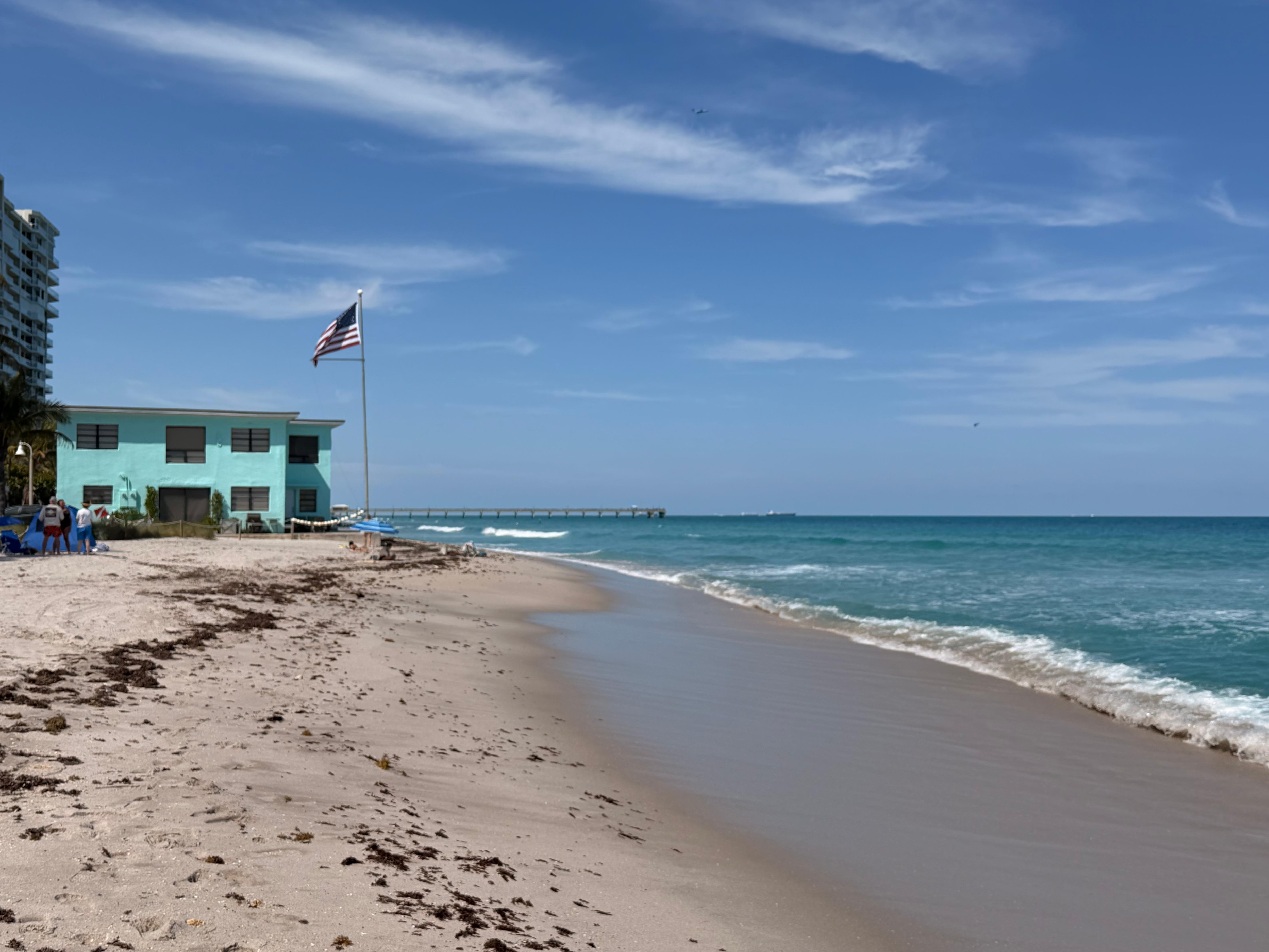 Looking down the beach