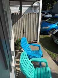 The doors behind the chairs is the dirt floor “laundry” room as the housekeeper called it.