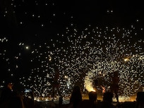 Evening fire show
