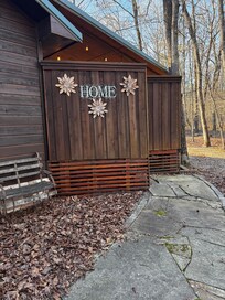 This creates privacy for the deck and hot tub.