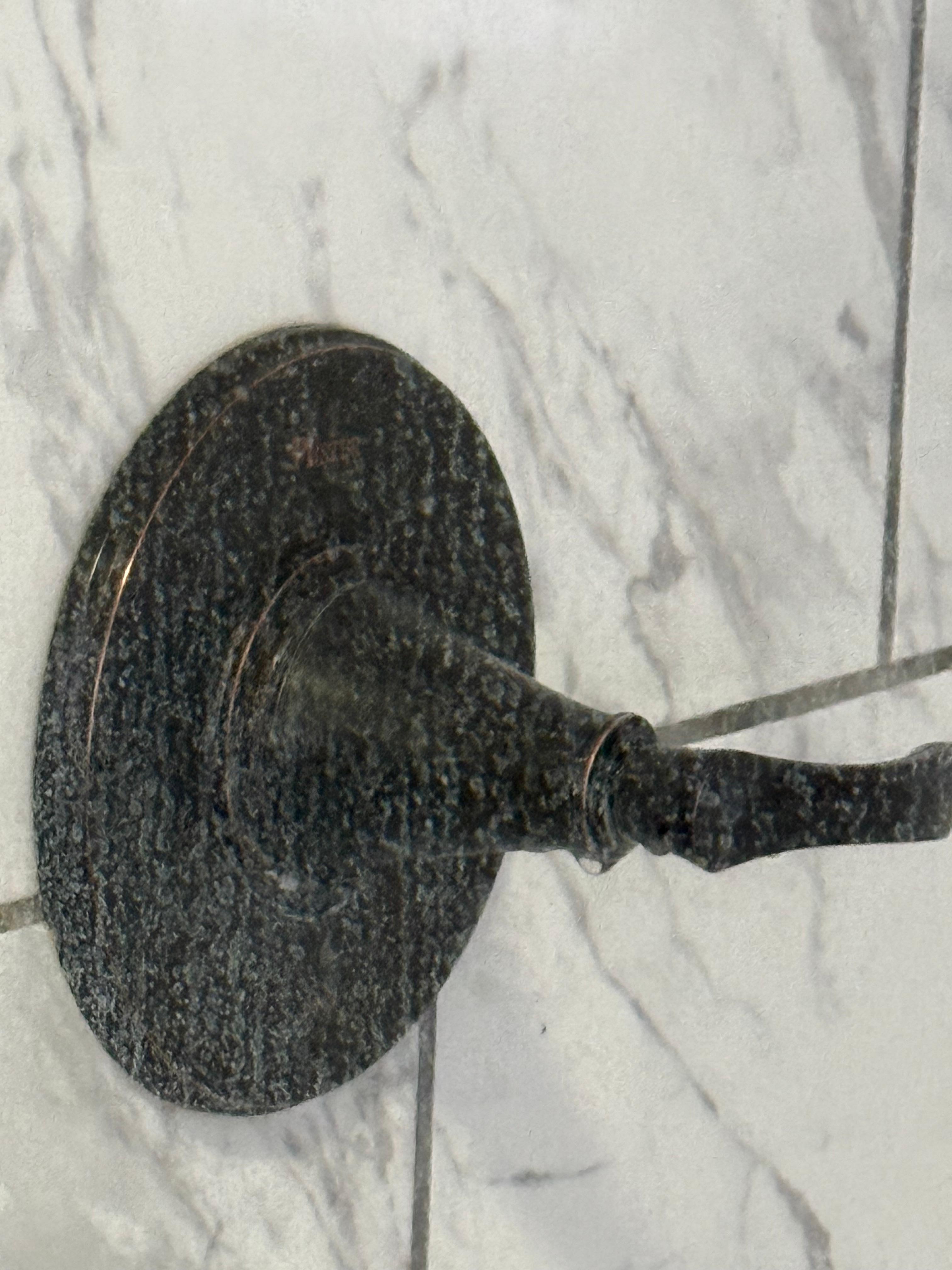 Water stains in shower.