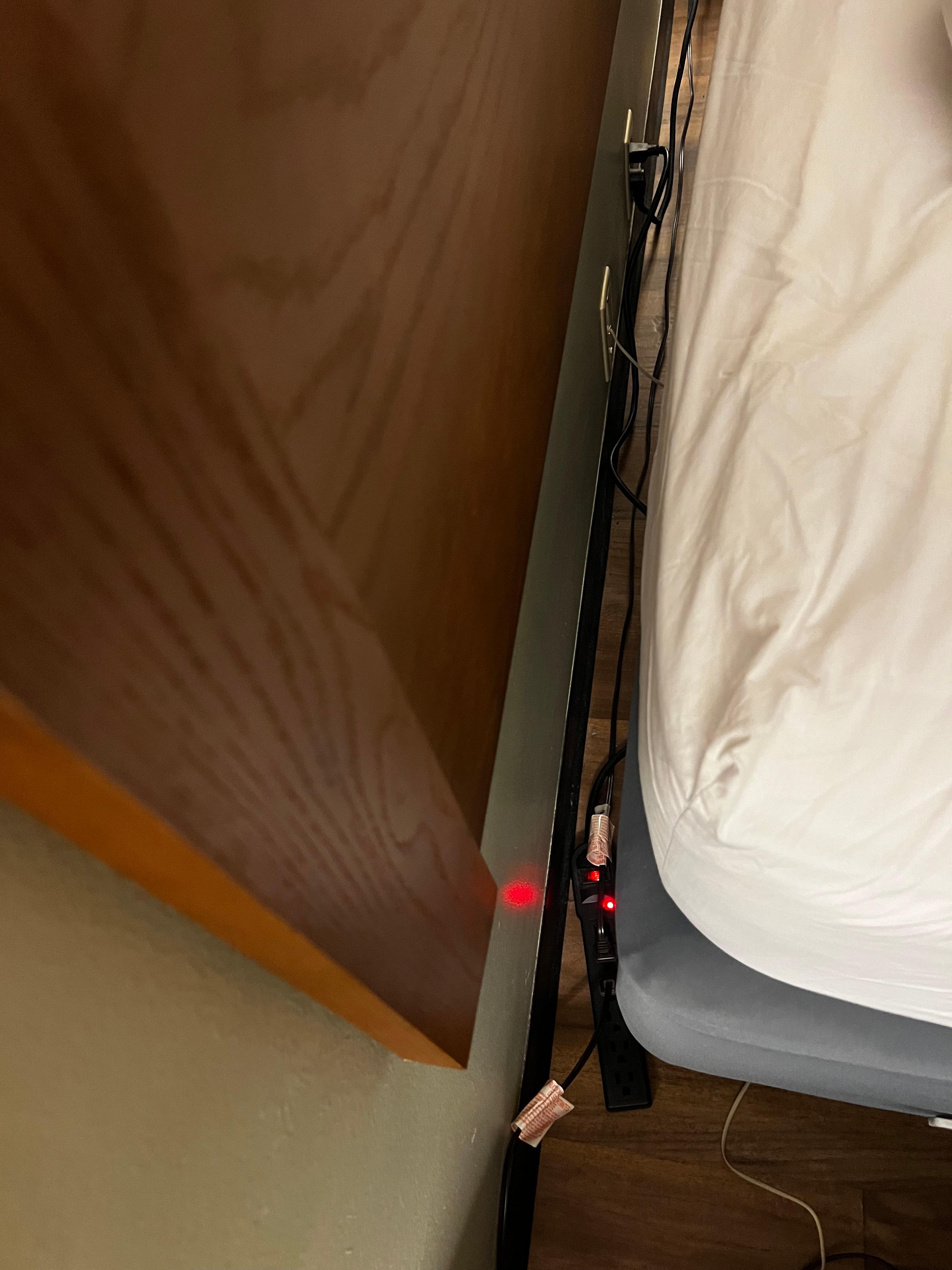 Had to pull the bed out to find an outlet  