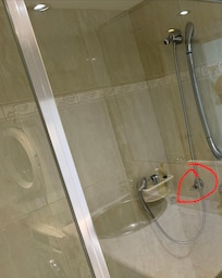 Shower handle popped out and broken. Should install a better handle.