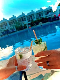 Drinks by the pool