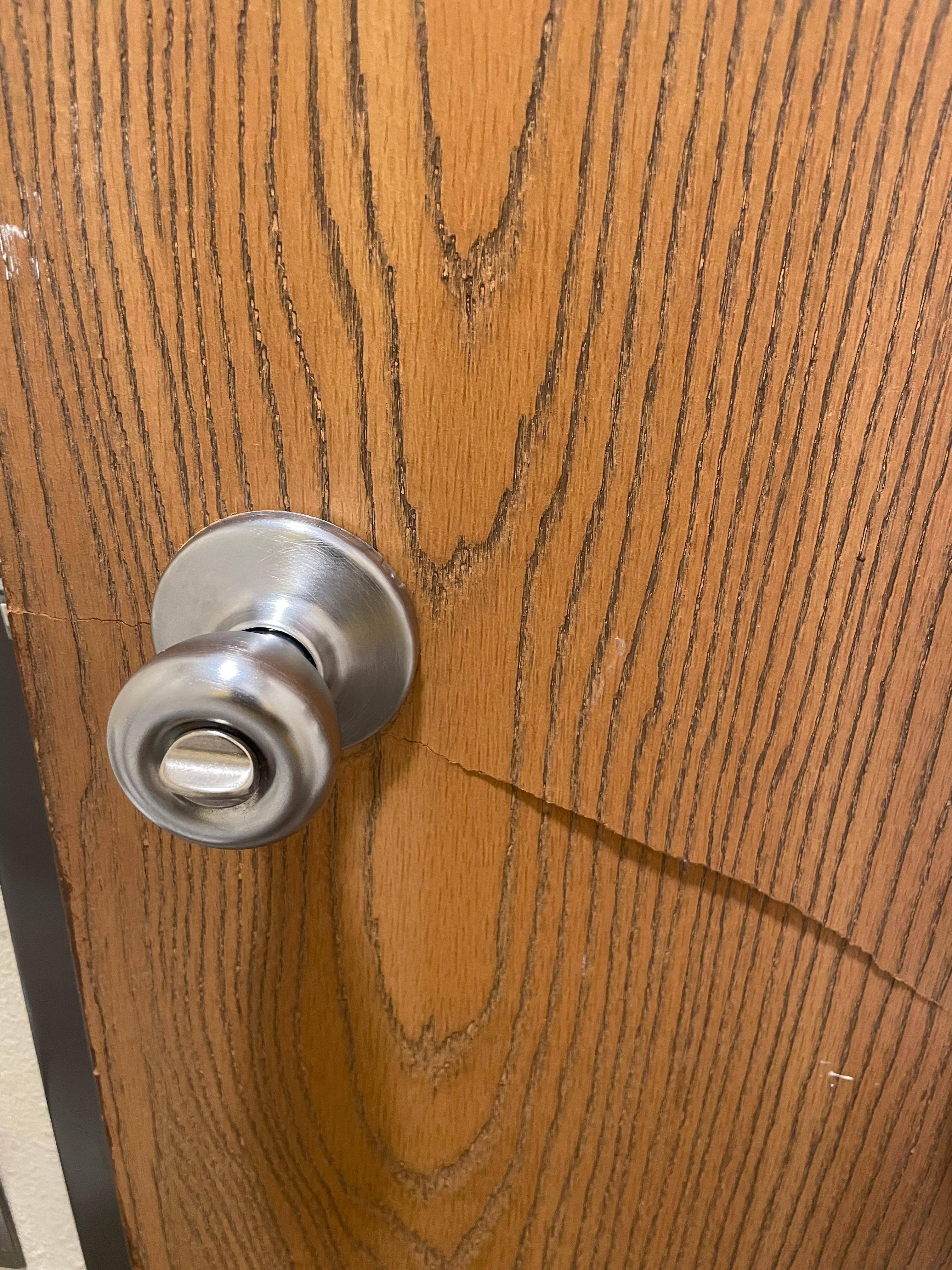 Bathroom door inside view