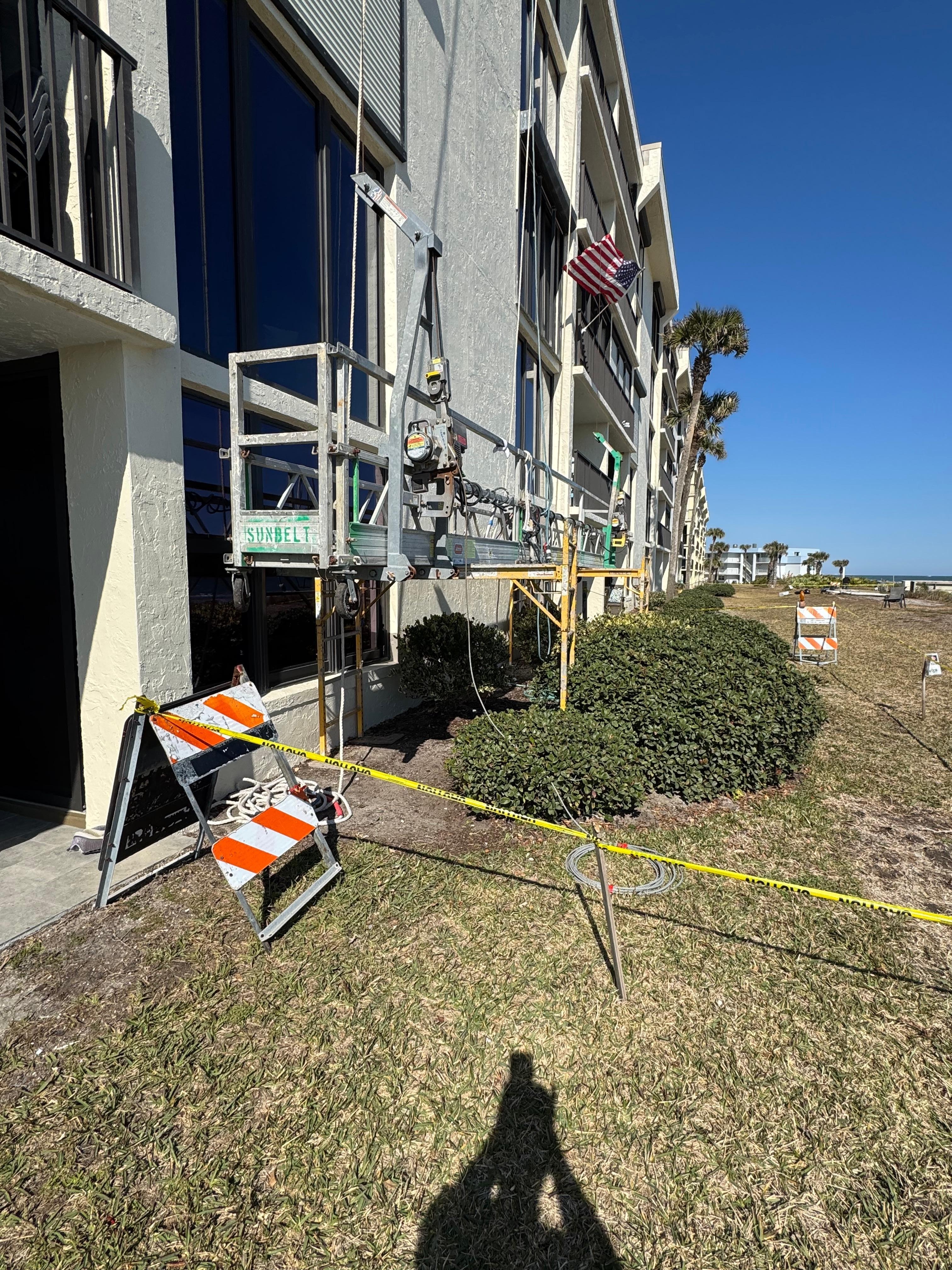 Staging set up from the outside view