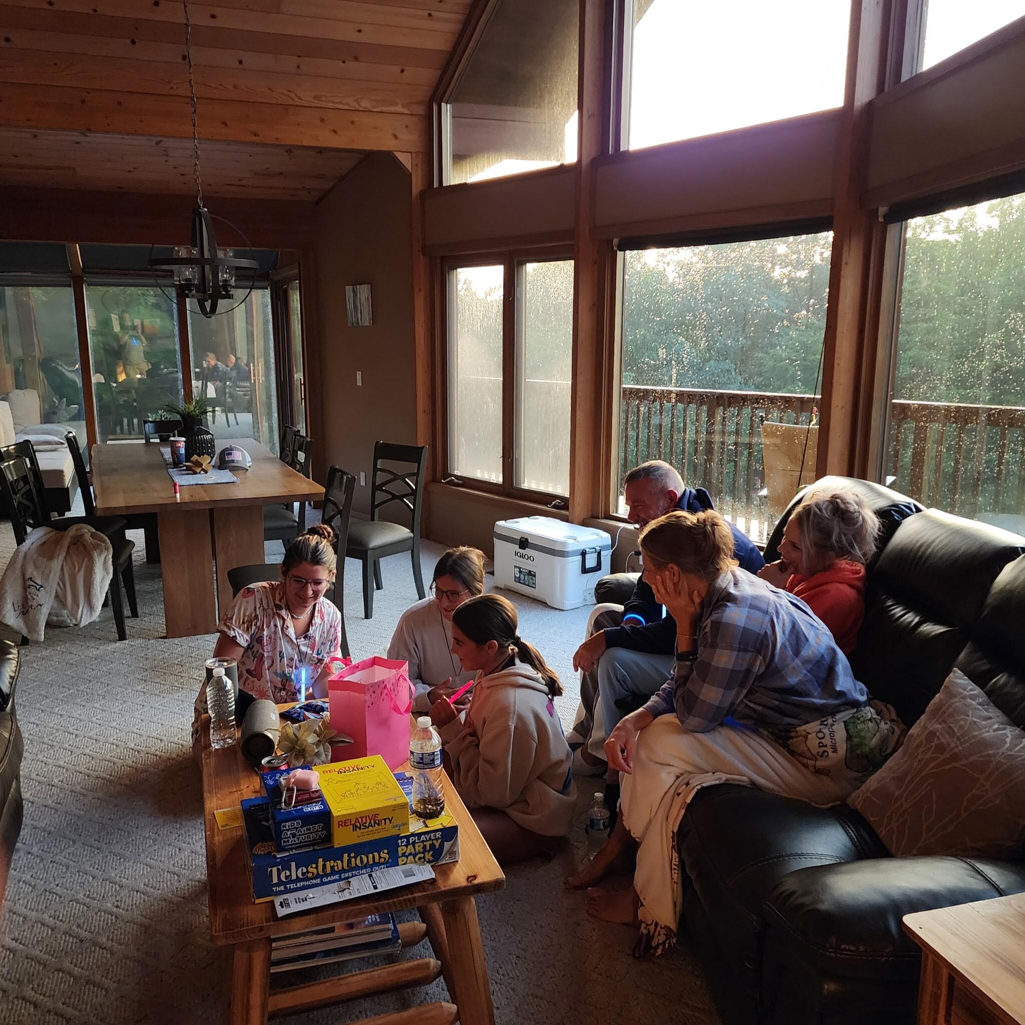 Karaoke in the living room with the kids